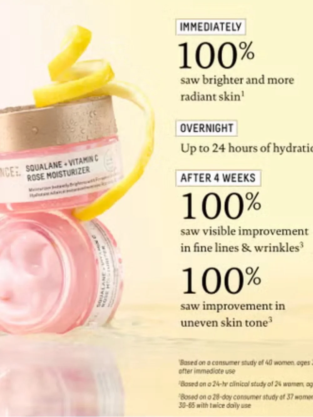 Biossance Squalane + Vitamin C Rose Moisturizer instantly brightens, nourishes